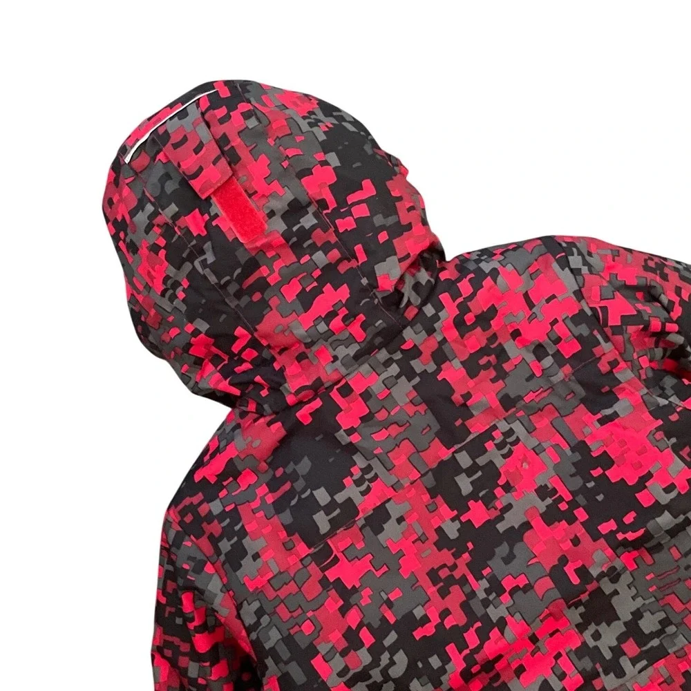 Columbia Kids‎ Winter Coat XXS (4/5) Red Camo Hooded Insulated Full Zip Jacket